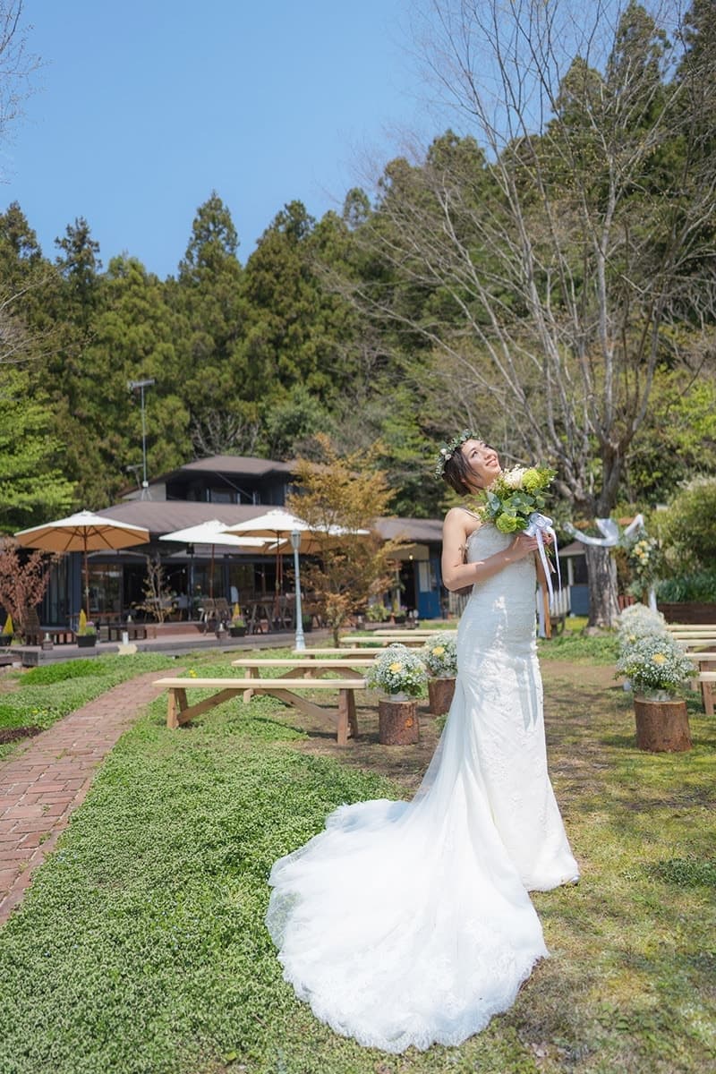茨城・大子、お洒落カフェ&ゲストハウス、咲くカフェのガーデンウェディング。garden wedding。