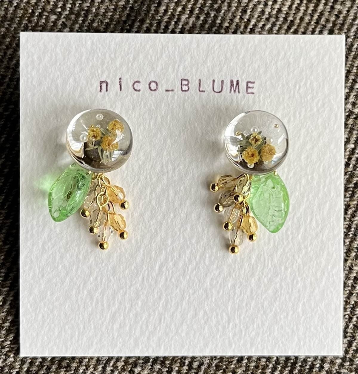 nico_BLUME。クラフトアクセサリー　夏空とお野菜。そしてビール